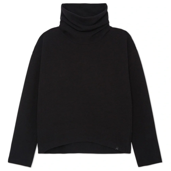 VARLEY Colina Black Ribbed Oversized Turtleneck Sweater - Picture 4 of 13